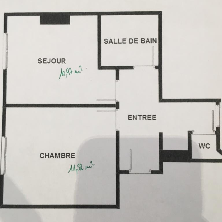A LOUER Paris XVème 2P  36,30m² Balard 