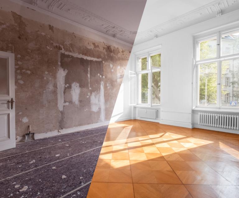 Travaux en location avant après dans un appartement rénové