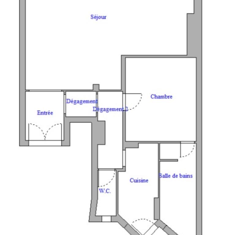A LOUER en Meublé 2 PIECES 60.77m² Paris XVIème