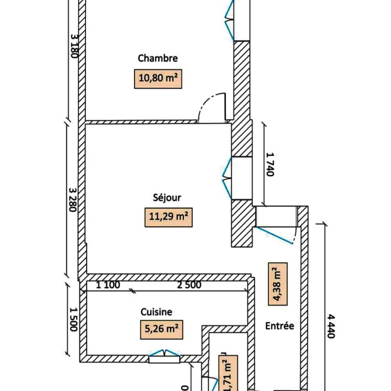 A LOUER 2 Pièces 33.44m²  Paris VIIème