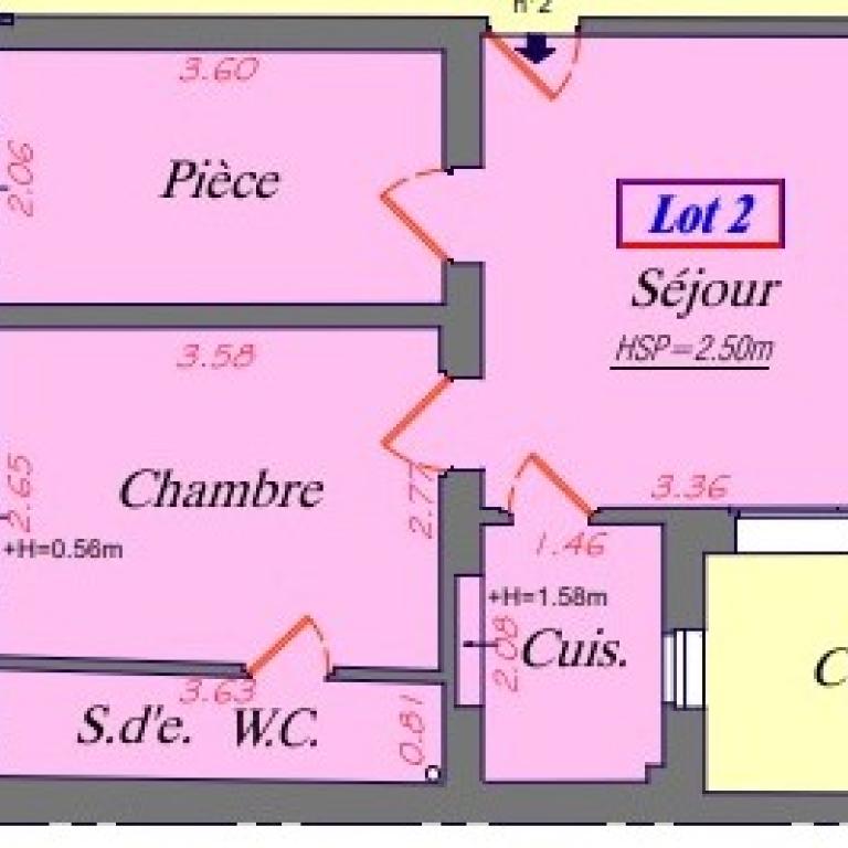 Montrouge (Pte d'Orléans) 3 Pièces de 36,22m² en rez de chaussée