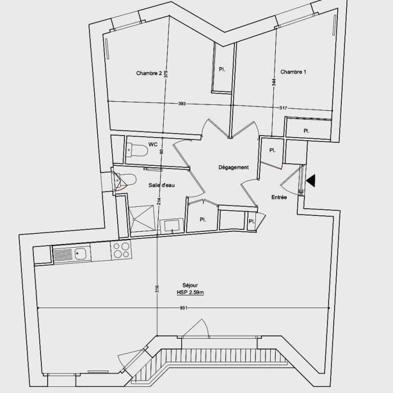 A LOUER 3 PIECES 74.39m² avec BALCON. Paris XVème
