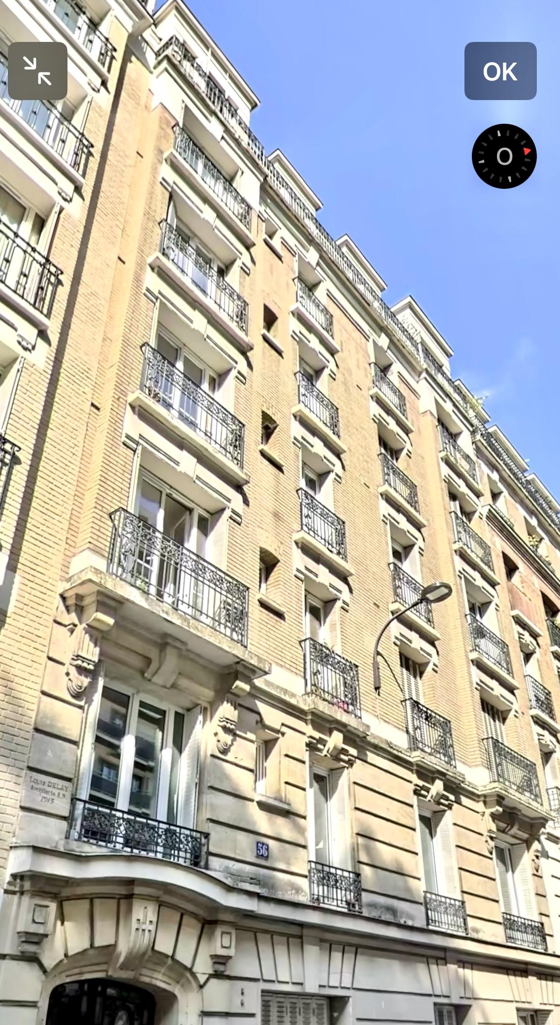 A LOUER PARIS XVème 2 Pièces en meublé de 39m² 