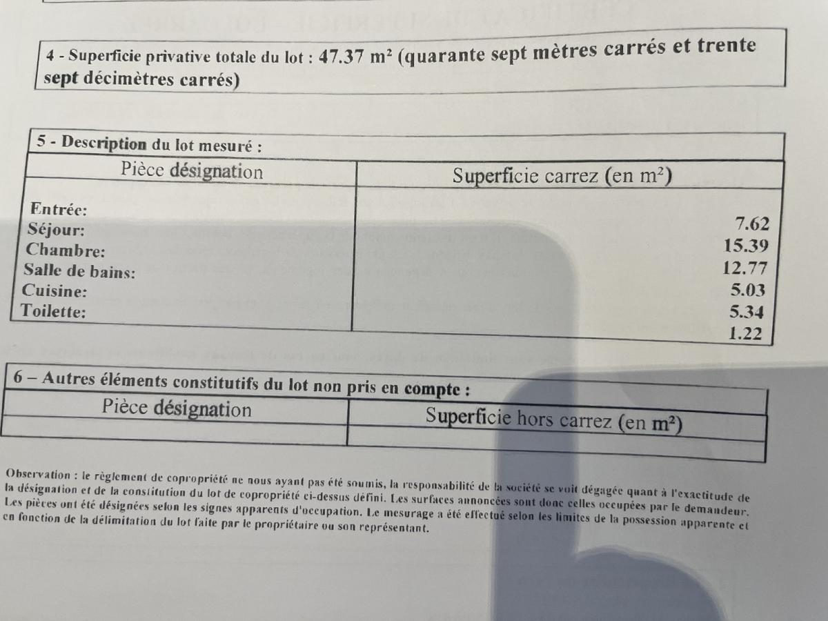 Paris XVIIème, métro Convention, 2Pièces de 47,37m²