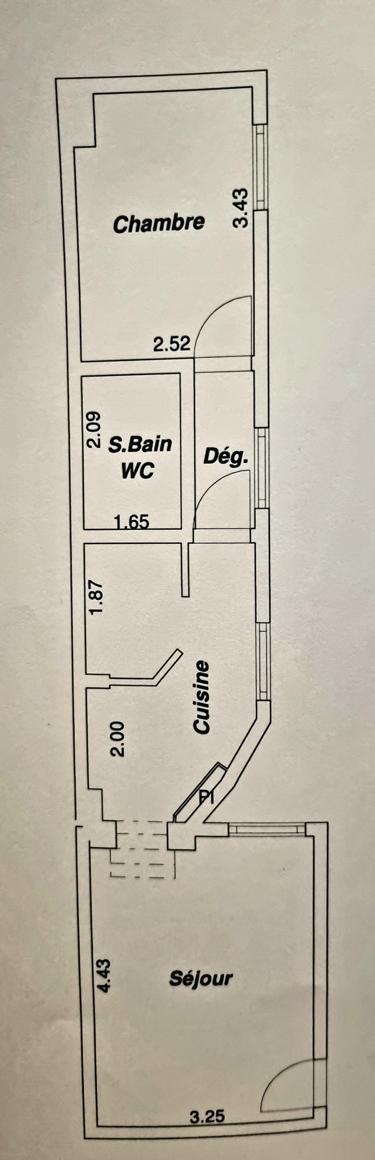A LOUER 2P  PARIS IIème 37,59m² 