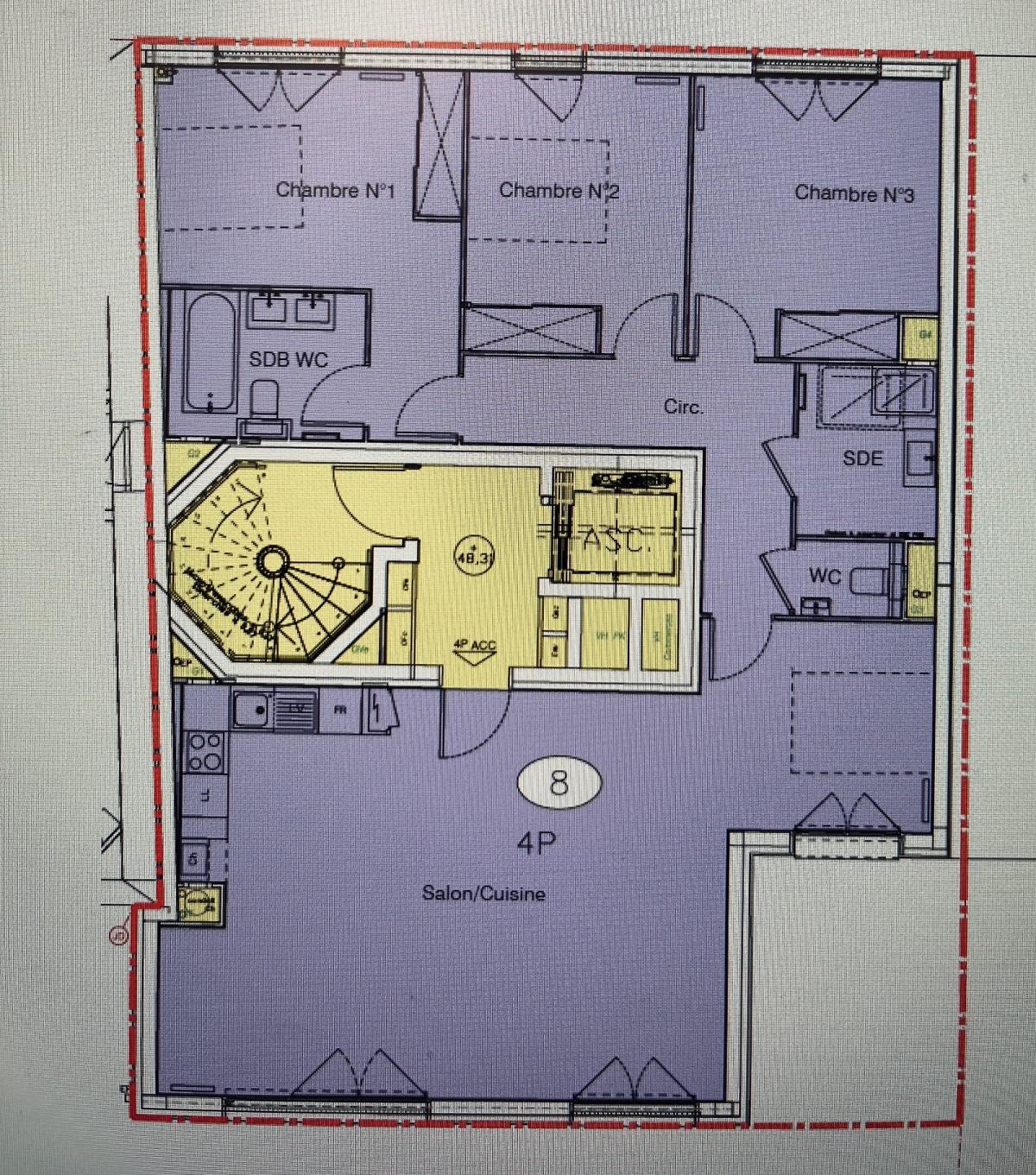 A LOUER 4/5 PIECES 112m² AVEC PARKING 92100 BOULOGN