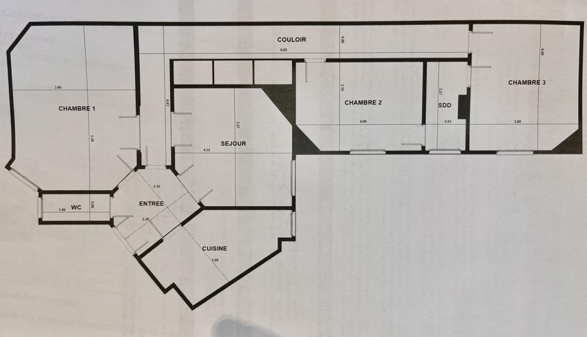 A LOUER 4 PIECES 88.45m²   PARIS Xème