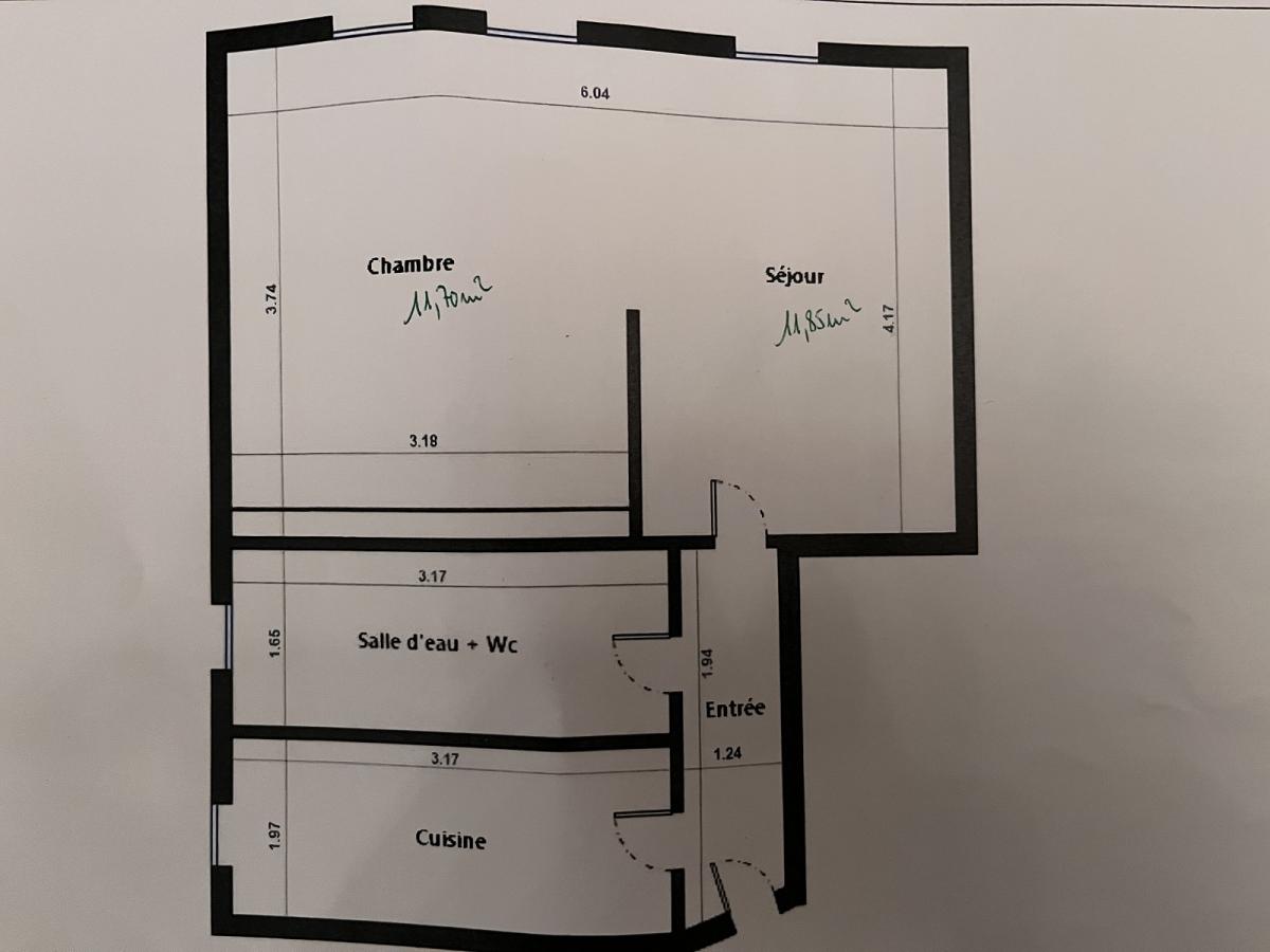 A LOUER 37.21m²  PARIS XIIème.