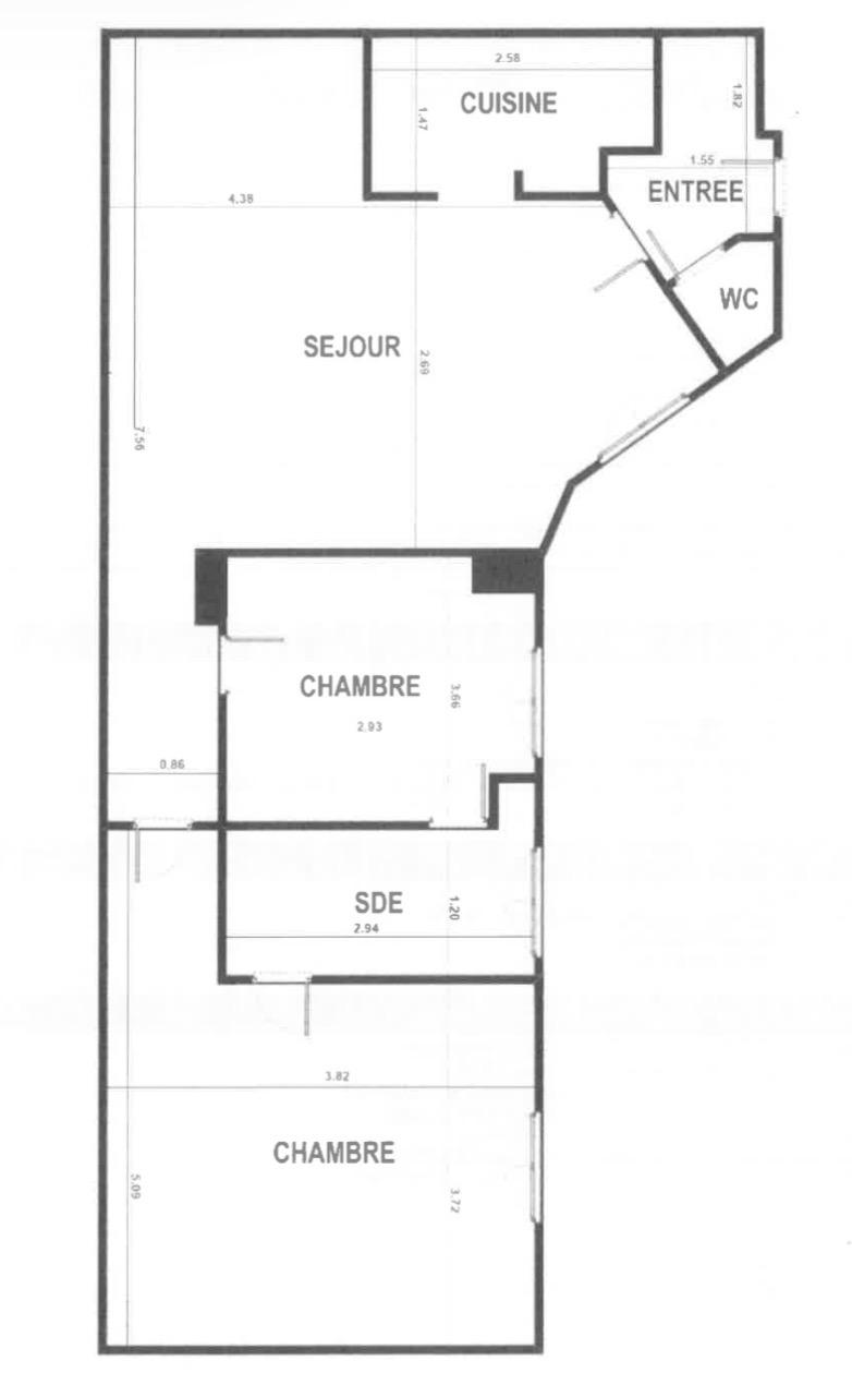A LOUER 3 pièces  GARE DU NORD   PARIS Xème 51m²