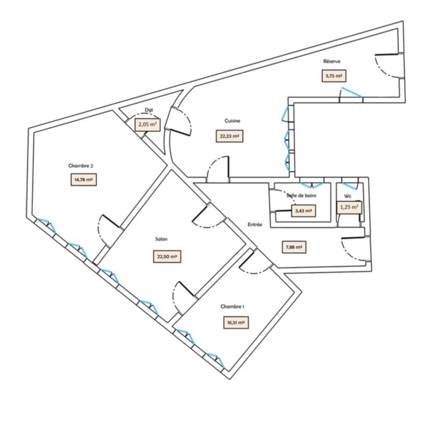 A LOUER 4P  REFAIT NEUF  96.38m²  PARIS Vème