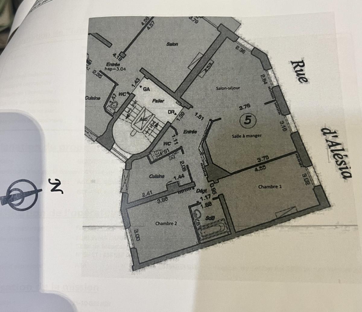 A LOUER 75014 3 PIECES RENOVE ALESIA