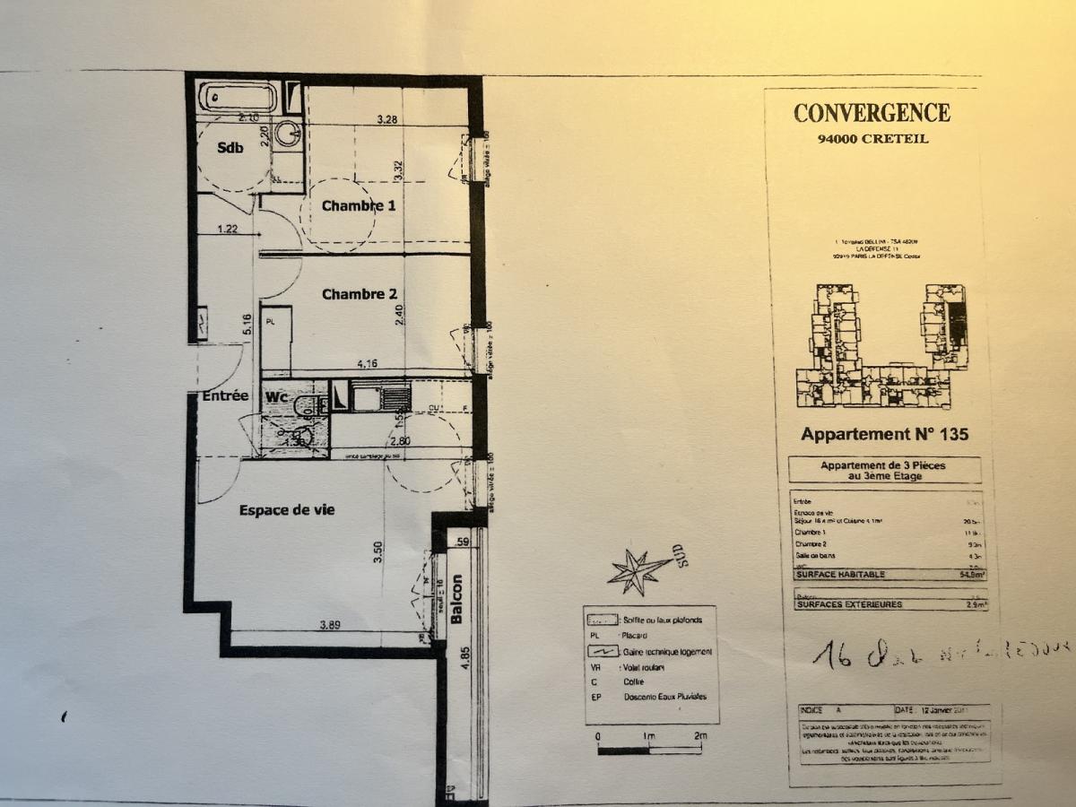 CRETEIL (94000) , 3 pièces avec Balcon et Parking