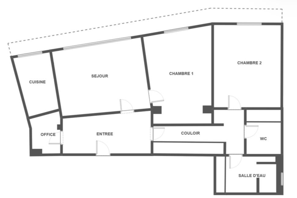 A LOUER 3 PIECES  84m² BALCON PORT ROYAL 