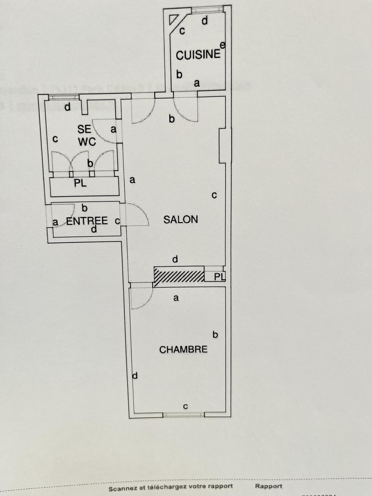 A LOUER 2P PARIS Vème 40.02m²  VAL DE GRACE