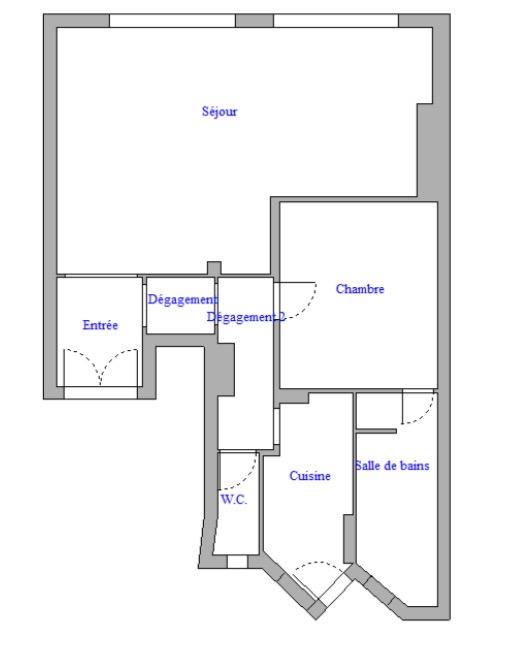 A LOUER en Meublé 2 PIECES 60.77m² Paris XVIème
