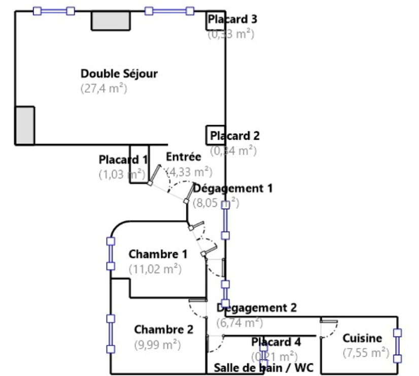 PARIS XVIIème Poncelet/ TERNES Grand 3 Pièces 