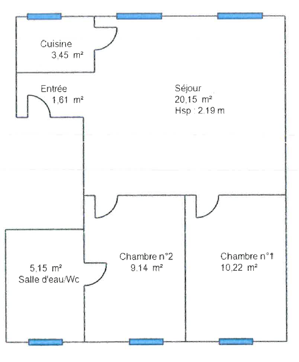 A LOUER 3 Pièces  50m² CLICHY 92110 REFAIT NEUF