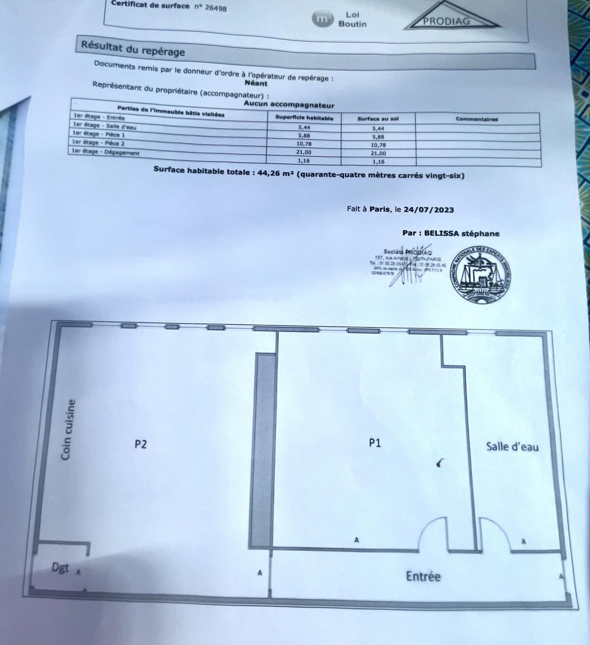 A LOUER 75011 PARIS 2P MENILMONTANT