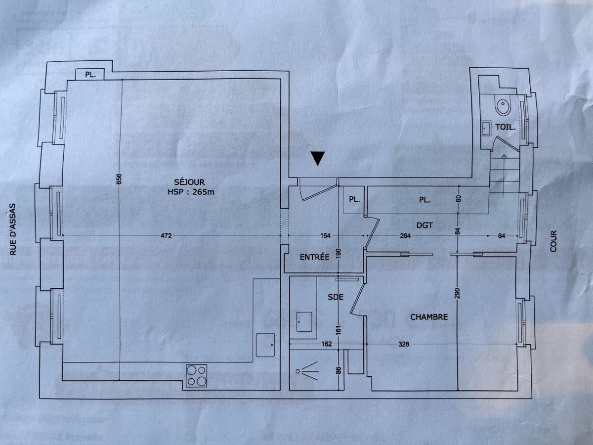 Paris VIème Port Royal, rue d'Assas, Grand 2P 54,21m²