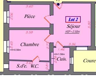 Montrouge (Pte d'Orléans) 3 Pièces de 36,22m² en rez de chaussée
