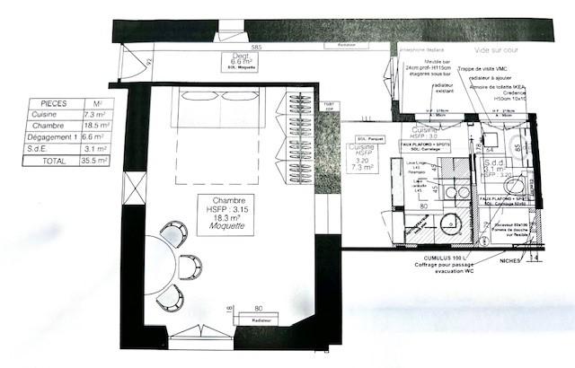A LOUER STUDIO 34.18m² PARIS VIIIème GEORGES V . REFAIT NEUF 