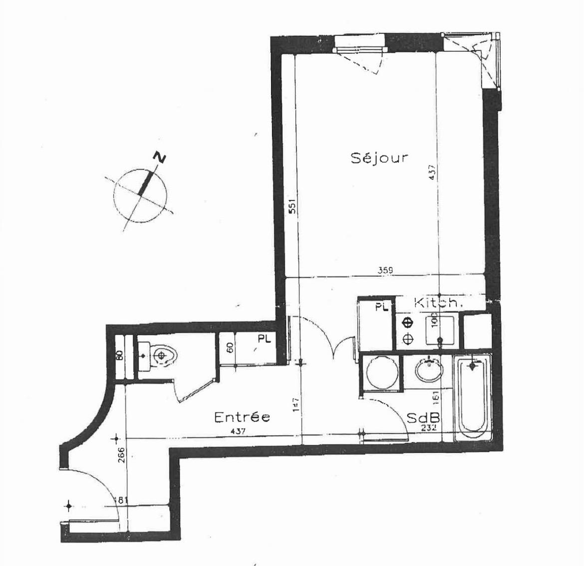 STUDIO 34m²  Centre Ville  Métro MARCEL SEMBAT
