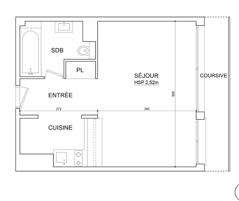 A LOUER STUDIO  PARIS XVème 29,74m² BALCON