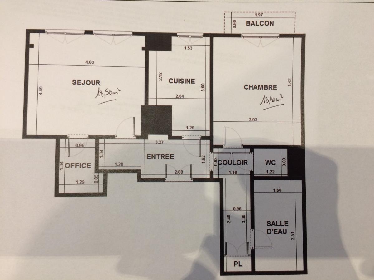 A Louer 2P 53,70m²  Neuilly sur Seine 