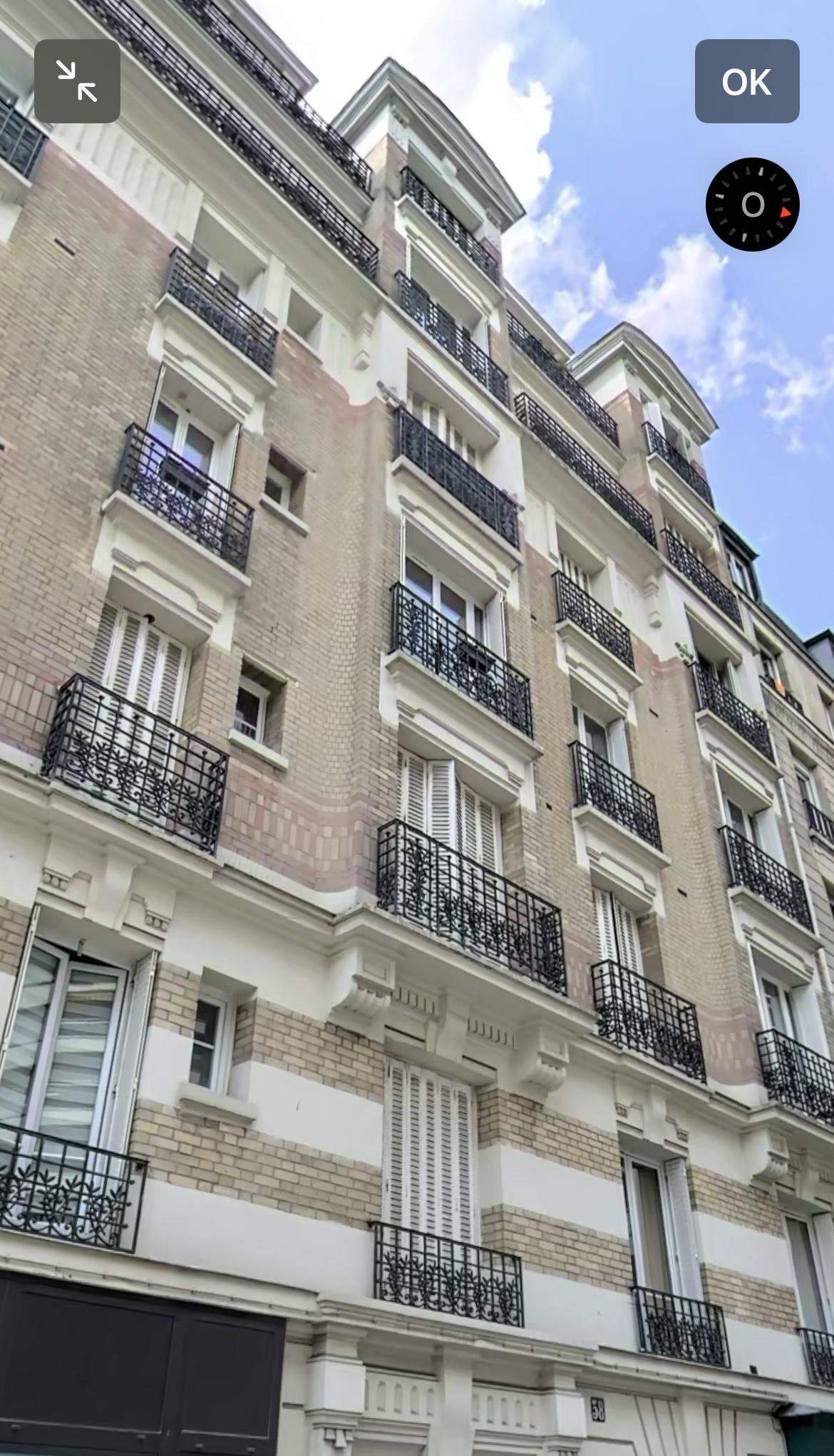 Paris XVème métro Charles Michels, Studio de 22,96m²