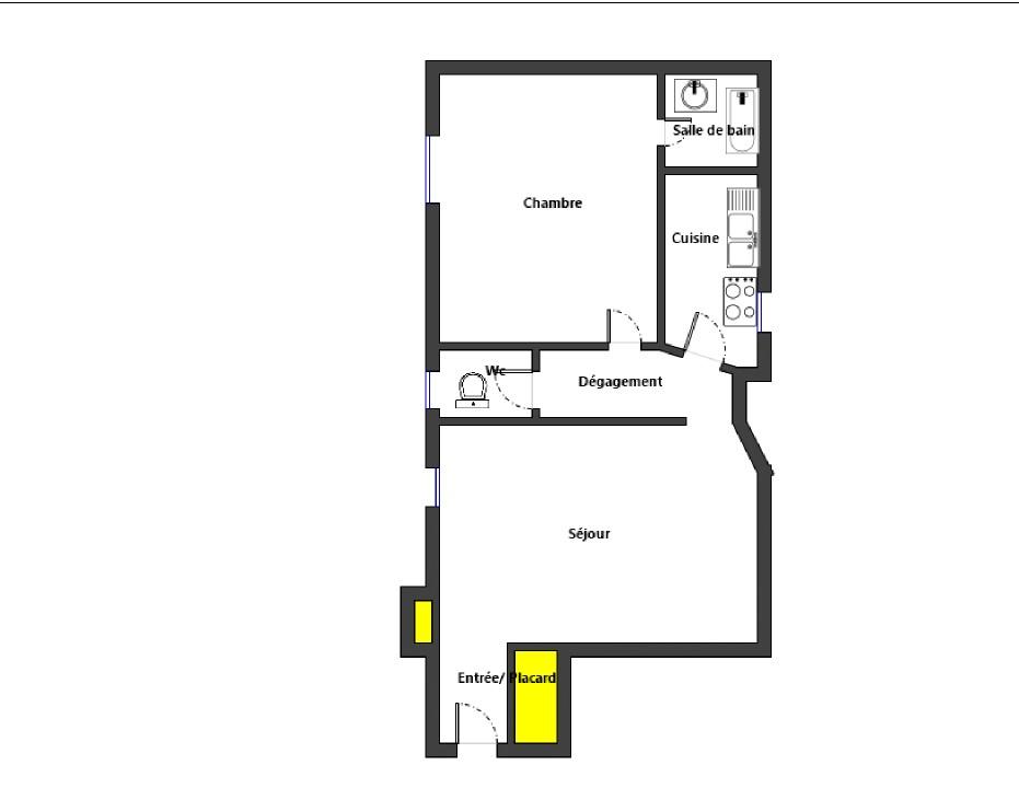 NEUILLY SUR SEINE (92200) Métro Sablons, 2 Pièces de 35,60 m²