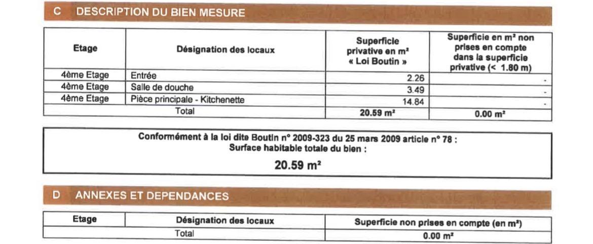 STUDIO 20.59m², PARIS XVème métro Dupleix